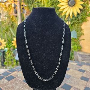 Vintage Basic Elegant Silver Chain Necklace